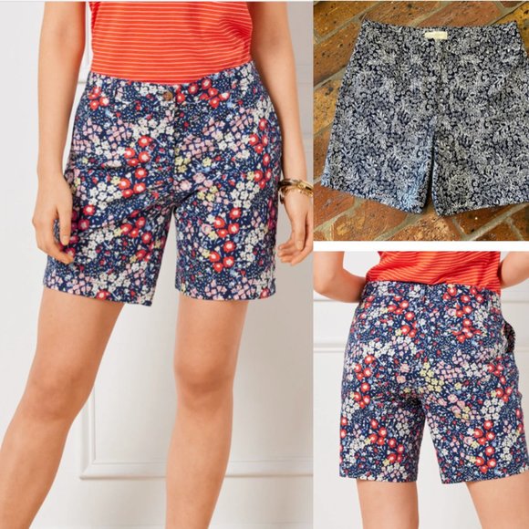 Talbots Navy and ivory 7" chinos sz8 - Picture 1 of 9